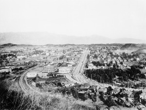 View of Highland Park, looking northeast on Pasadena Avenue (formerly North Figueroa Street), ca.1908-1912