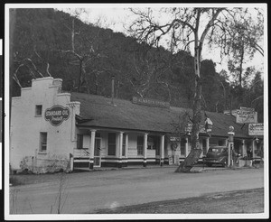 Exterior view of an old adobe store at New Almaden, Southwest of San Jose, 1938