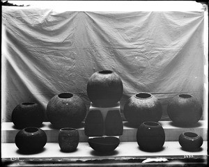 Collection of twelve prehistoric Indian cooking pots from Southern California, January 31, 1904