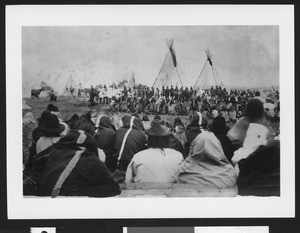 Sioux Indian war council, ca.1891