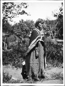 Young Walapai Indian girl water carrier, Hackbury, Arizona, ca.1900