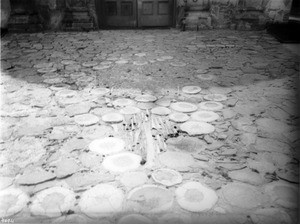 Pavement made from whale bones at Mission San Carlos Borromeo, Monterey, ca.1900