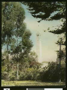 Sather Tower (the Campanile), a bell tower at the University of California, Berkeley, ca.1920