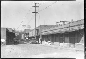 View of Marchessault Street in Los Angeles's Chinatown, looking towards Alameda Street