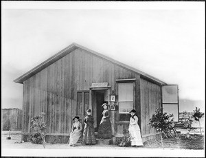 Exterior of Ferndale (Weingarth?) Gallery, Pasadena County's first photographic gallery, ca.1882