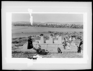 Monument at place of execution of Maximillian, Miramon and Mejia, Queretaro, Mexico, ca.1900