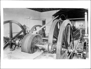 Interior of the San Diego Cable Car power house, ca.1900-1905