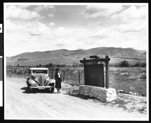 Woman on the side of the road, Canada, ca.1930-1939