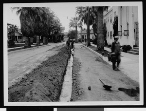 Ditch construction in street