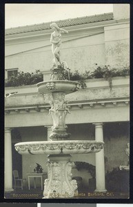 Statue at "Bellosguardo," a Santa Barbara residence owned by W.M. Graham, ca.1920