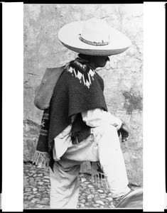 Portrait of a man wearing a sombrero in Mexico, 1937