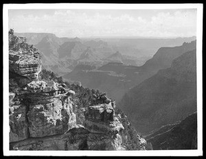 Grand Canyon, grand view looking east from Bright Angel Hotel, 1900-1930