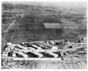 Aerial view of the Goldwyn Studios in Culver City, California, 1918