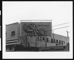 Anti-nuclear billboard on 8236-8240 Santa Monica Boulevard in West Hollywood, December 1981