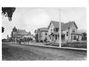 View of the residential homes on Santa Clara Street, Ventura, ca.1905