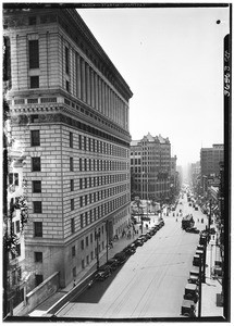 View of Broadway looking south from Fort Hill on Temple Street, Los Angeles