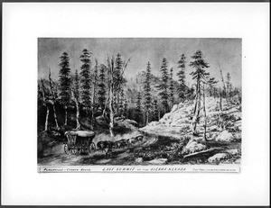 Drawing by Vischer of the East Summit of Sierra Nevada, 1861