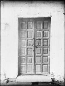 Door in front corridor at Mission San Juan Capistrano, California, ca.1908