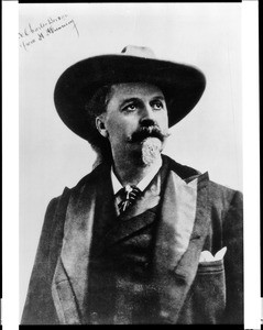 Portrait of William F. Cody, also known as Buffalo Bill, copied from a book