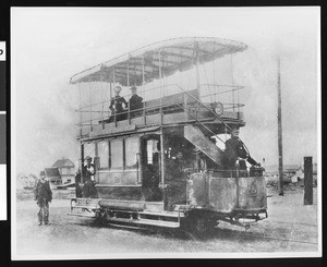 Double-decker street car in San Diego, ca.1903
