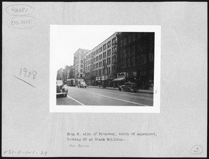View of the 400 Block of North Broadway, looking northeast at the Stack Building, 1938
