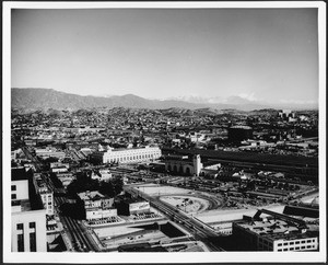 Birdseye view of Union Station and the surrounding area