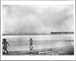 Hueneme Harbor in 1908 showing the White Fleet when President Theodore Roosevelt sent the ships around the world, 1908