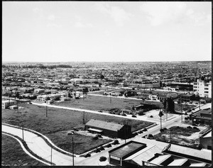 Panoramic view of Hollywood looking west from Santa Monica Boulevard and Highland Avenue, 1929