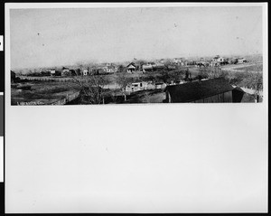 Panoramic view of Lancaster from the roof of the Southern Pacific Depot, ca.1900