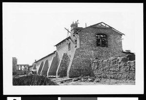 Mission San Juan Capistrano during reconstruction under Reverend John O'Sullivan