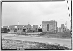 Exterior view of the Samson Rubber Company, Compton