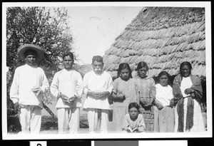 People lined up in Mexico, ca.1905