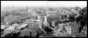 Panoramic view of downtown Los Angeles, looking south between Spring Street and Broadway from the Courthouse, ca.1905