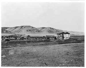 Exterior view of the rear of the Mission San Diego, ca.1880