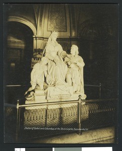 California State Capitol at Sacramento statue of Isabel and Columbus, ca.1910