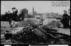 Third section of construction of the Socatela storm drain through Bimini Slough