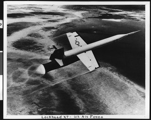 Flight of the Lockheed X-7, ca.1960