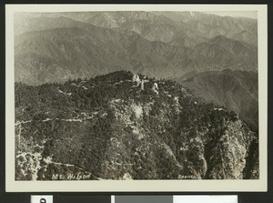 Aerial view of Mount Wilson Observatory, ca.1930-1940