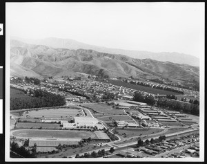 Birdseye view of the Ventura Junior College and surrounding area, ca.1962