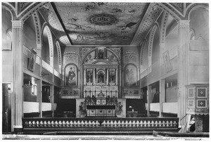 Interior of Mission Santa Clara de Asis, ca.1885-1895