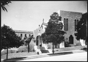 Exterior view of the Church of Saint Alban, November 28, 1922