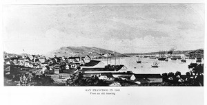 Drawing of the San Francisco waterfront, 1849