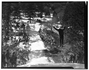 Ski jumping at Big Pines Recreation Camp, 1929