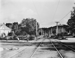 Pacific Electric Bridge across the Arroyo Seco, near the University of Southern California College of Fine Arts in Garvanza (laterHighland Park), 1907