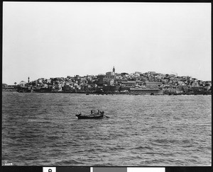 View of the roadstead where ships anchor, Joppa (now Jaffa Tel-Aviv), Palestine, ca.1900-1910