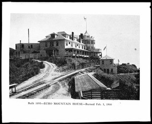 Exterior view of the Echo Mountain House, taken from Trails magazine