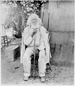 Portrait of an old Indian at Mission San Gabriel, ca.1895