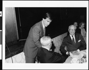 Portrait of Governor Jerry Brown with Dr. Armand Hammer and Mr. Edward W. Carter