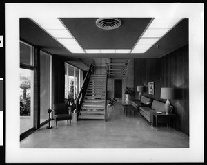 Consolidated Electrodynamics Corporation, showing an interior view of the lobby, Pasadena, 1950