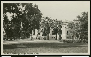 Exterior view of the main branch of the Long Beach Public Library, 1900